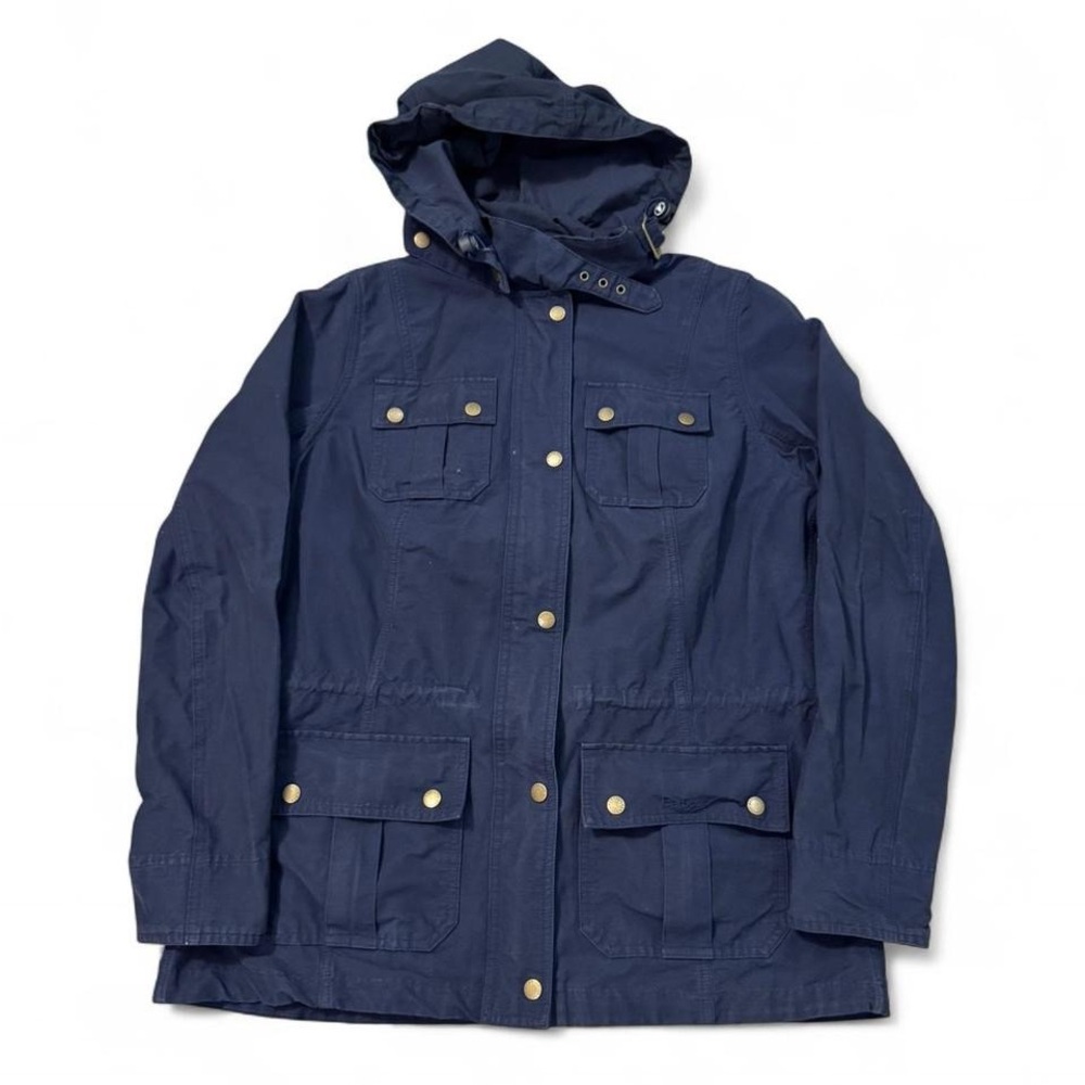 Barbour water Lilly casual jacket full zip hooded navy blue size 10 women’s